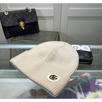 Gucci Knit Hat with GG Patch White 2024 1019027 (A-241019089)