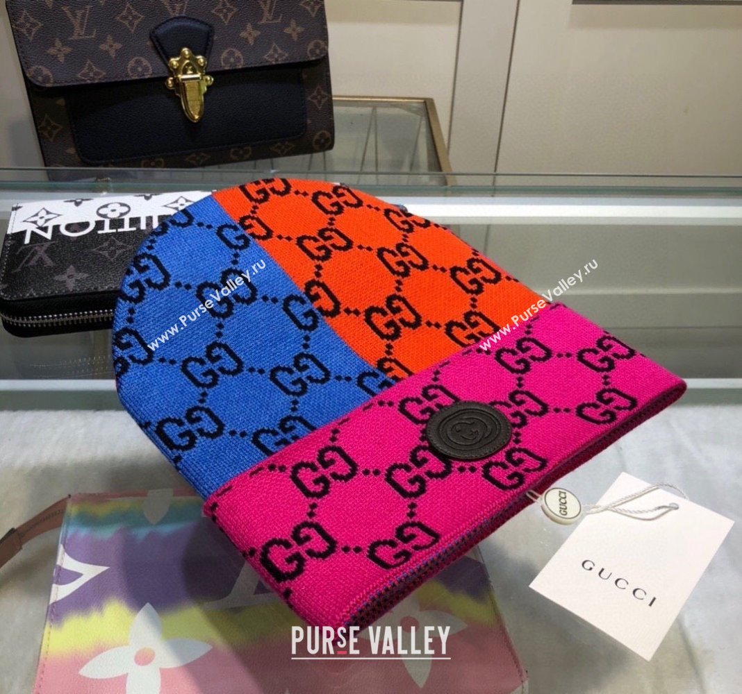 Gucci Colored Knit Hat Pink/Orange/Blue 1 2024 1019029 (A-241019093)