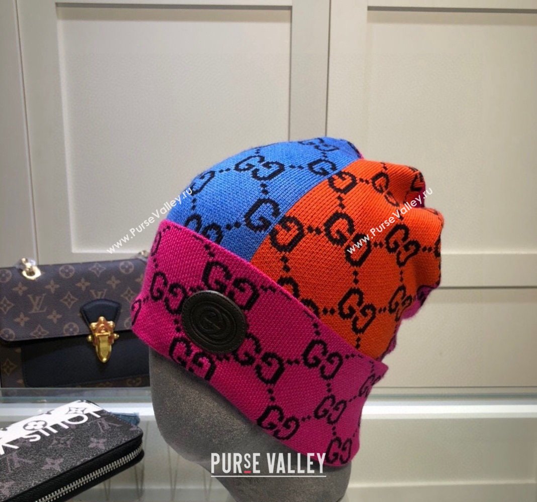 Gucci Colored Knit Hat Pink/Orange/Blue 1 2024 1019029 (A-241019093)