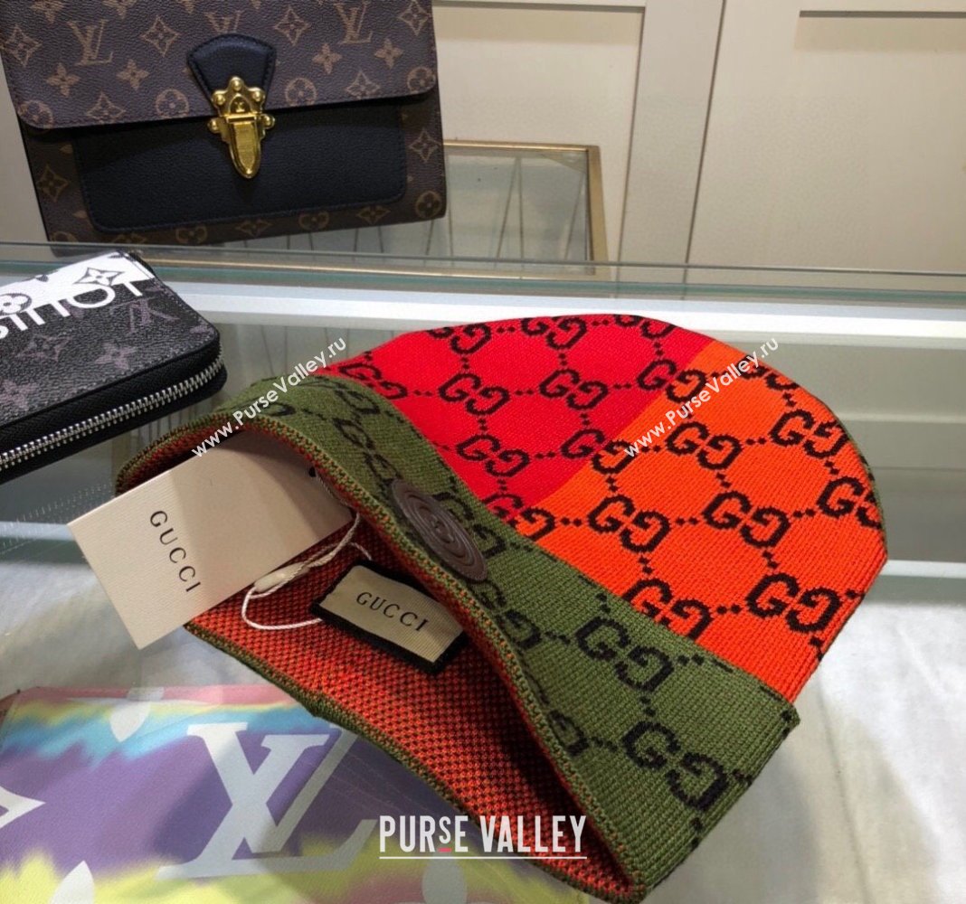 Gucci Colored Knit Hat Red/Orange/Green 2024 1019029 (A-241019095)