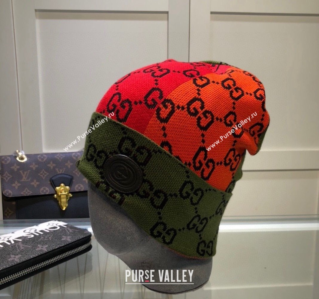 Gucci Colored Knit Hat Red/Orange/Green 2024 1019029 (A-241019095)