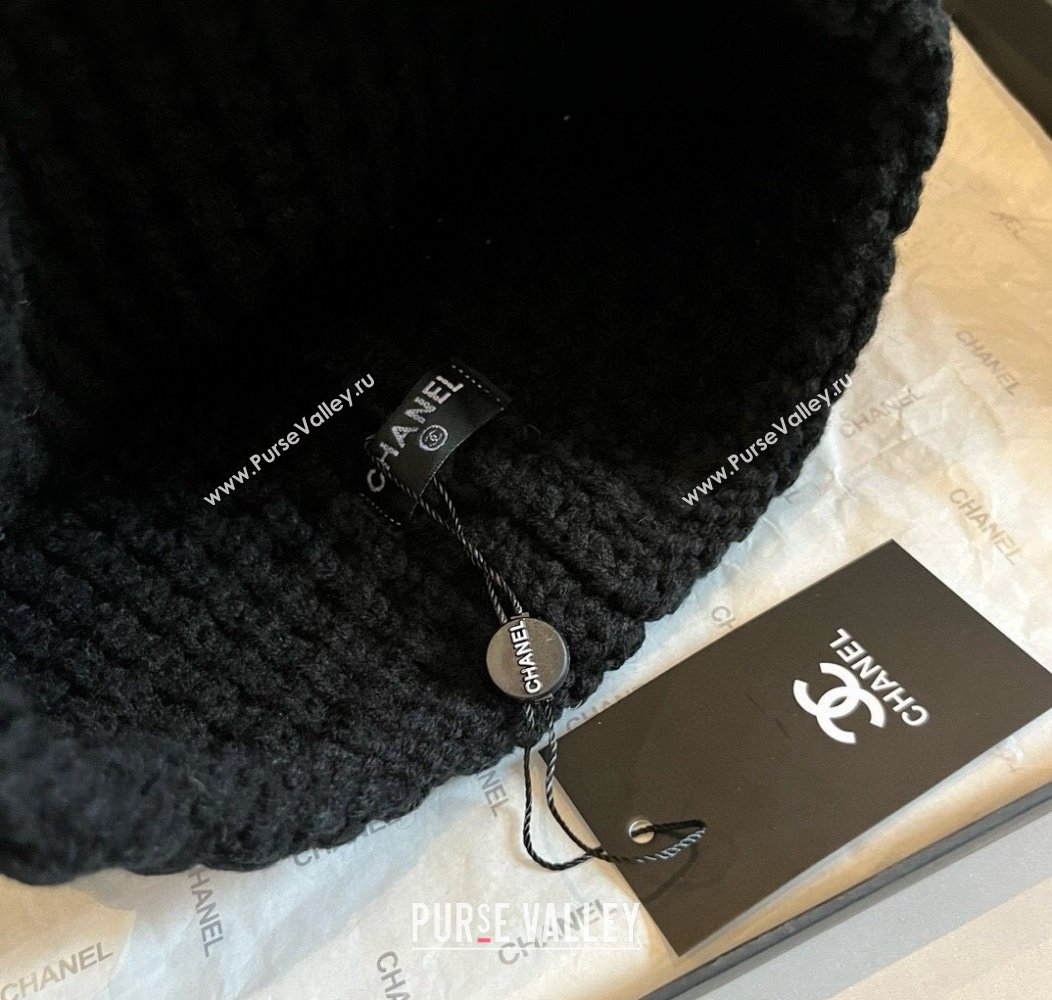 Chanel Knit Hat with CC Patch Black 2024 1128 (XMN-241128087)