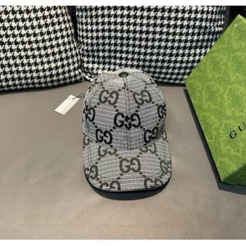 Gucci Maxi GG Canvas Baseball Hat Grey 2024 1128 (XMN-241128110)