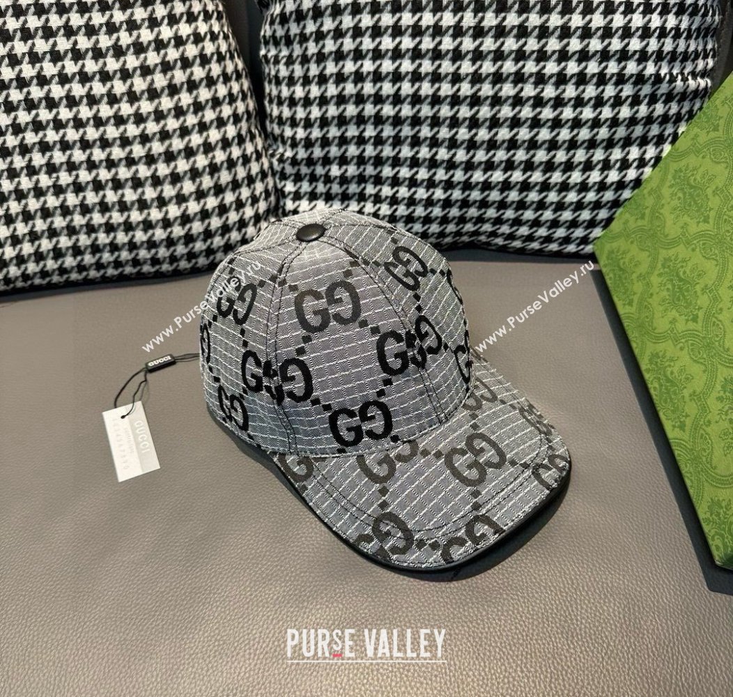 Gucci Maxi GG Canvas Baseball Hat Grey 2024 1128 (XMN-241128110)