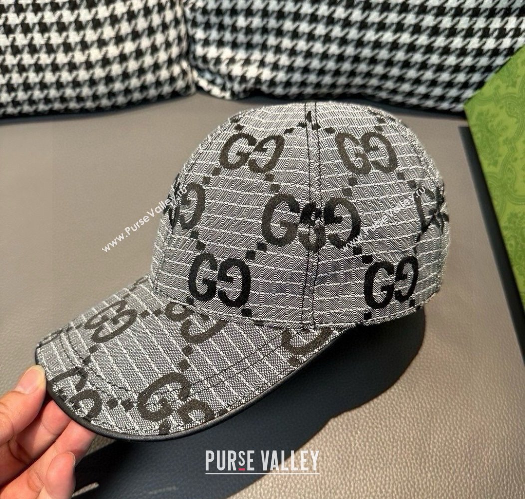 Gucci Maxi GG Canvas Baseball Hat Grey 2024 1128 (XMN-241128110)