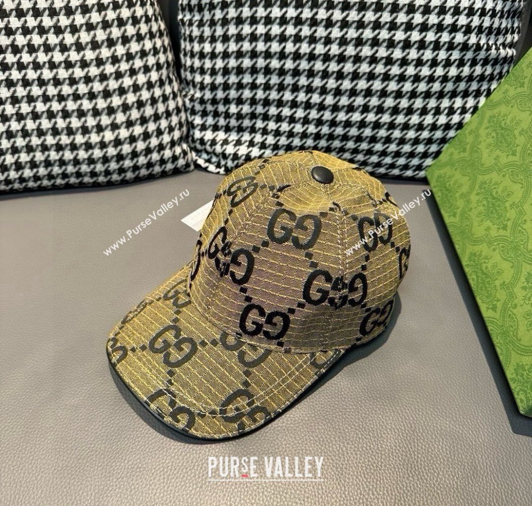 Gucci Maxi GG Canvas Baseball Hat Yellow 2024 1128 (XMN-241128111)