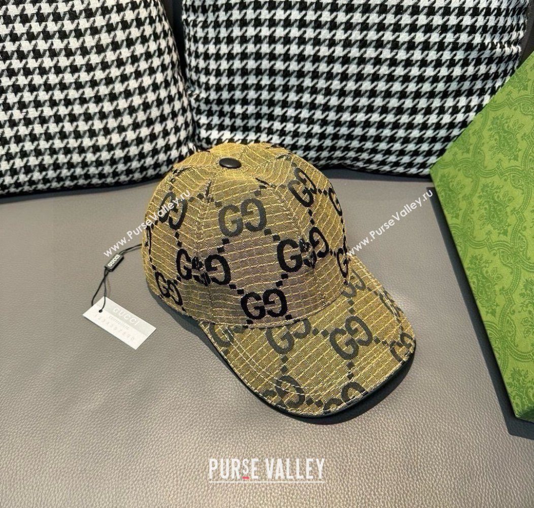 Gucci Maxi GG Canvas Baseball Hat Yellow 2024 1128 (XMN-241128111)