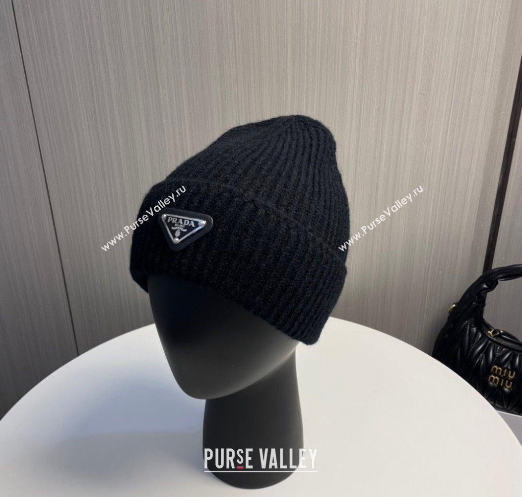 Prada Knit Hat Black 2024 PR112801 (MAO-241128114)