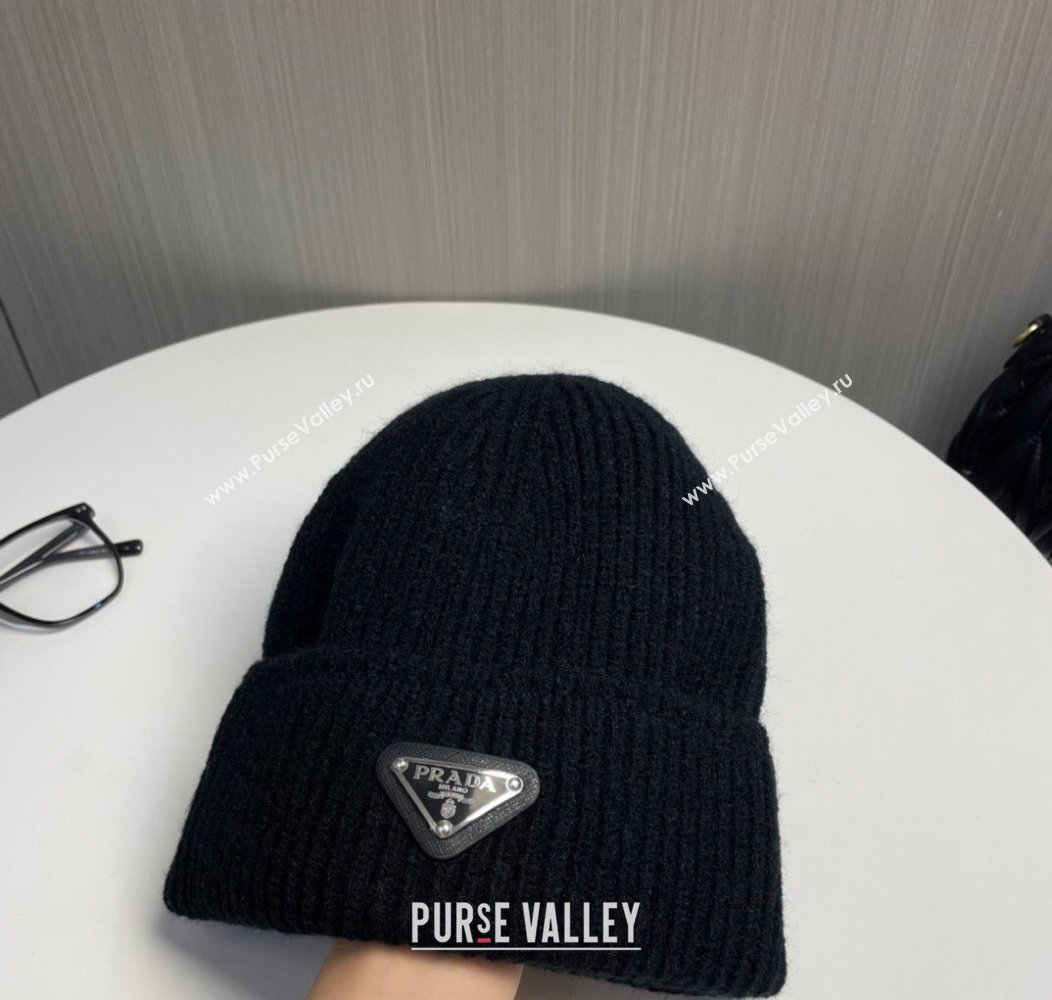 Prada Knit Hat Black 2024 PR112801 (MAO-241128114)