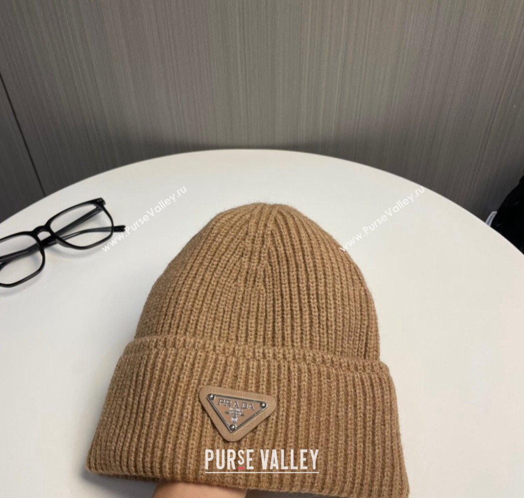 Prada Knit Hat Brown 2024 PR112801 (MAO-241128115)