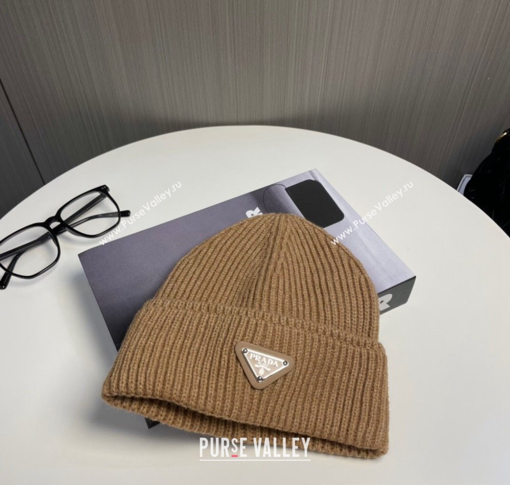 Prada Knit Hat Brown 2024 PR112801 (MAO-241128115)