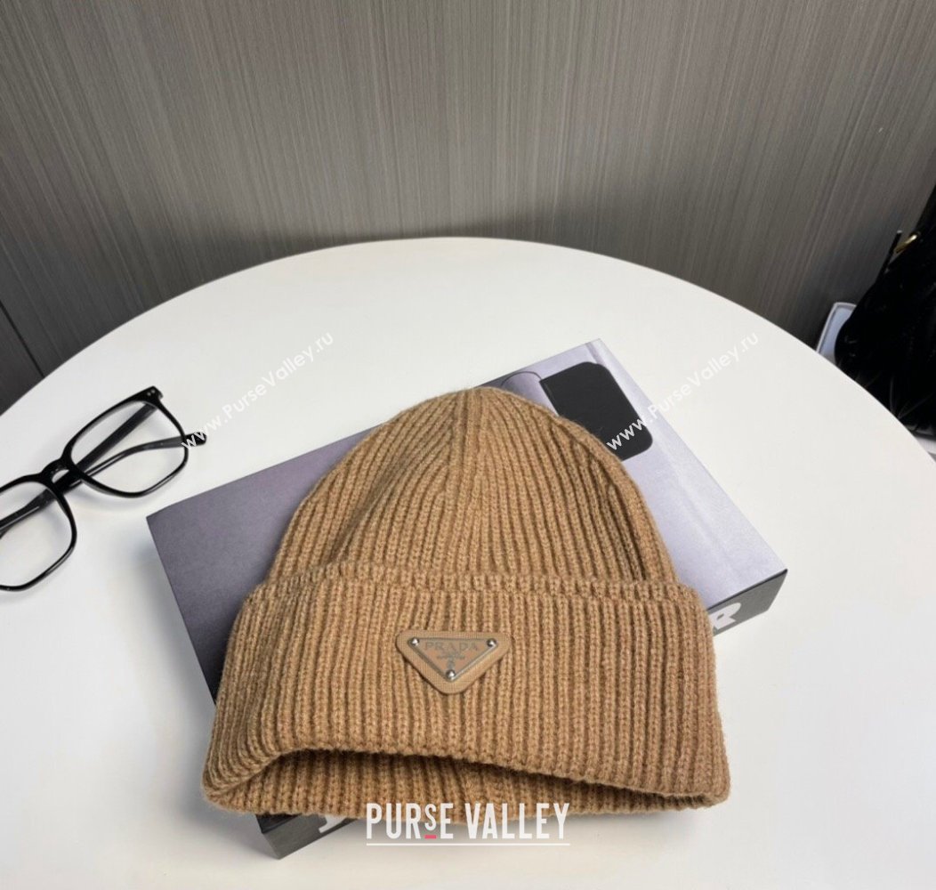 Prada Knit Hat Brown 2024 PR112801 (MAO-241128115)