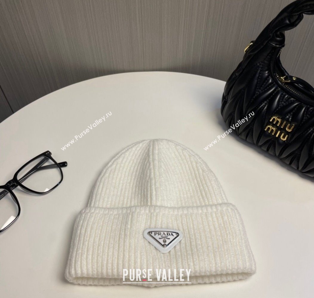 Prada Knit Hat White 2024 PR112801 (MAO-241128116)