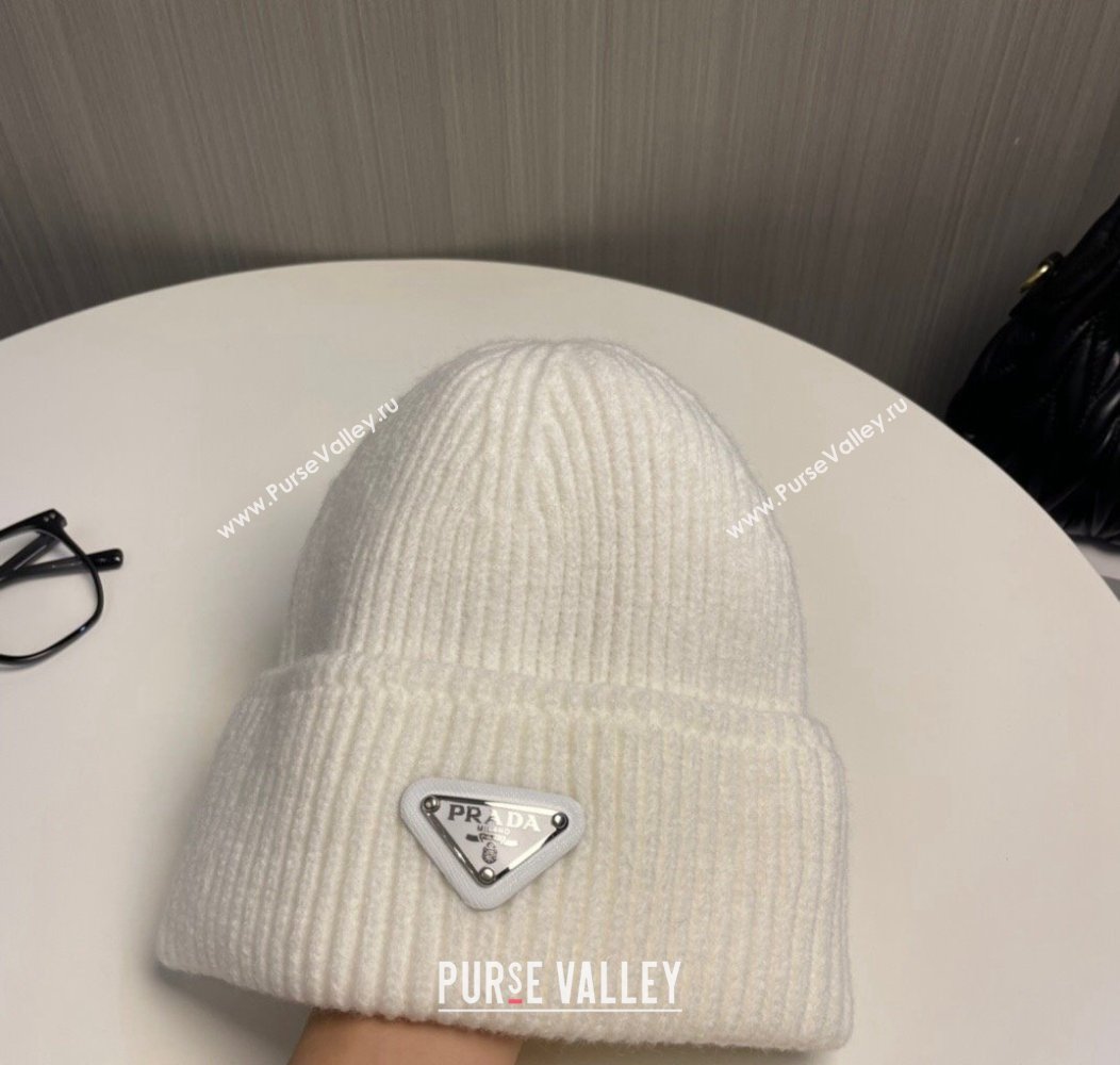 Prada Knit Hat White 2024 PR112801 (MAO-241128116)