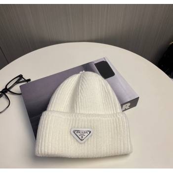 Prada Knit Hat White 2024 PR112801 (MAO-241128116)