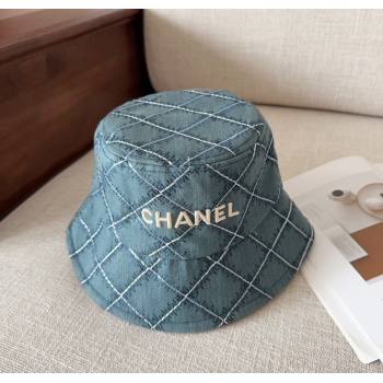 Chanel Quilted Denim Bucket Hat Blue 2024 1128 (MAO-241128124)