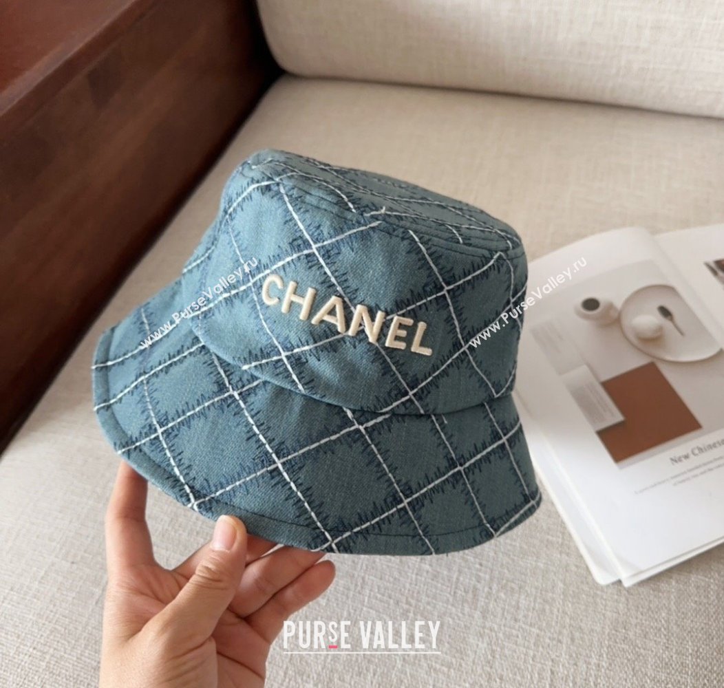 Chanel Quilted Denim Bucket Hat Blue 2024 1128 (MAO-241128124)