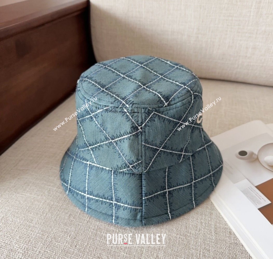 Chanel Quilted Denim Bucket Hat Blue 2024 1128 (MAO-241128124)