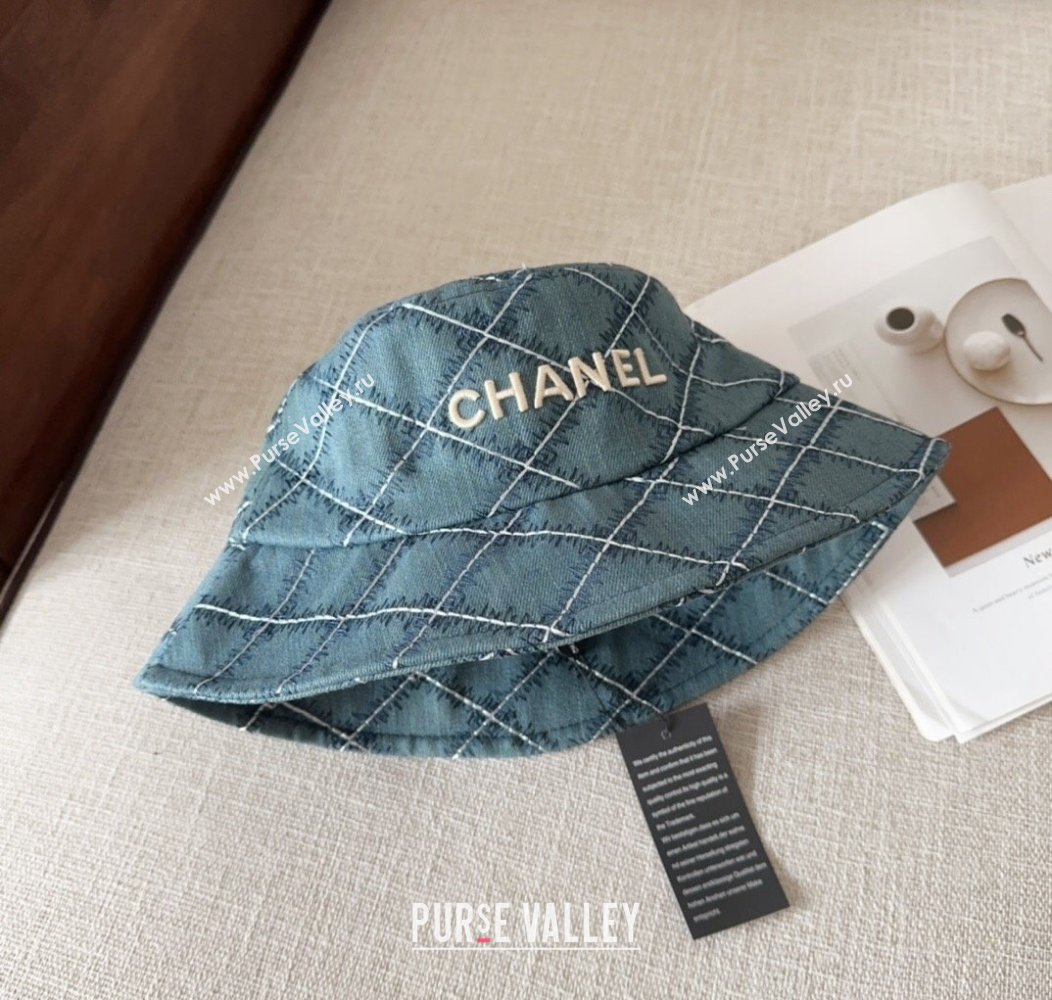 Chanel Quilted Denim Bucket Hat Blue 2024 1128 (MAO-241128124)