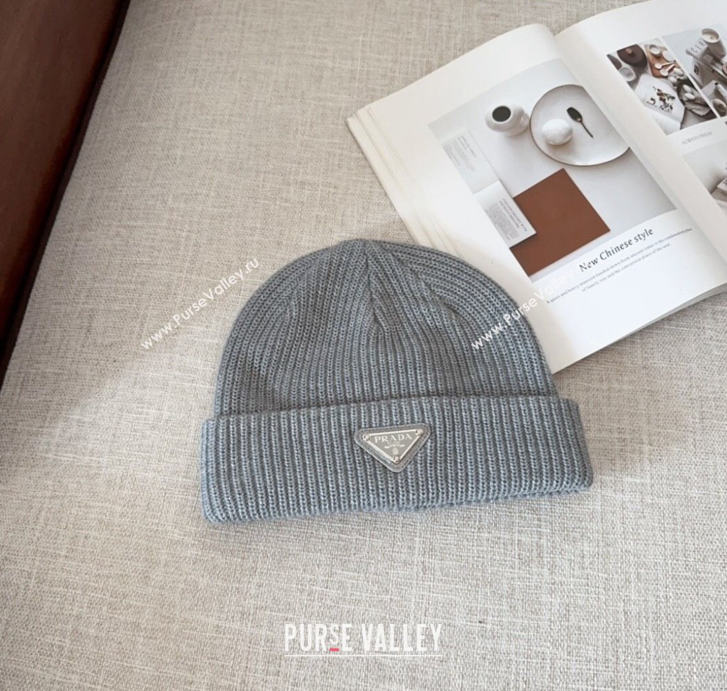 Prada Knit Hat Grey 2024 PR112802 (MAO-241128118)