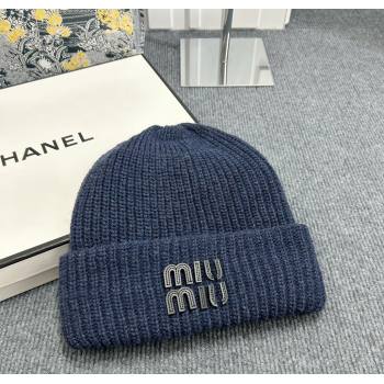 Miu Miu Knit Hat Dark Blue 2024 112802 (MAO-241128128)