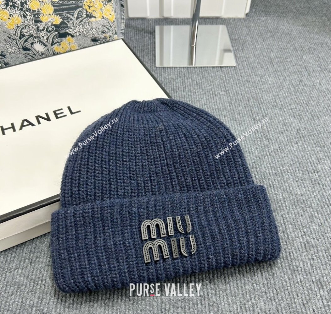 Miu Miu Knit Hat Dark Blue 2024 112802 (MAO-241128128)