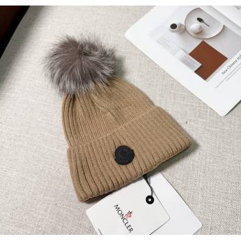 Moncler Knit Hat with Pompon Beige 2024 112803 (A-241128144)