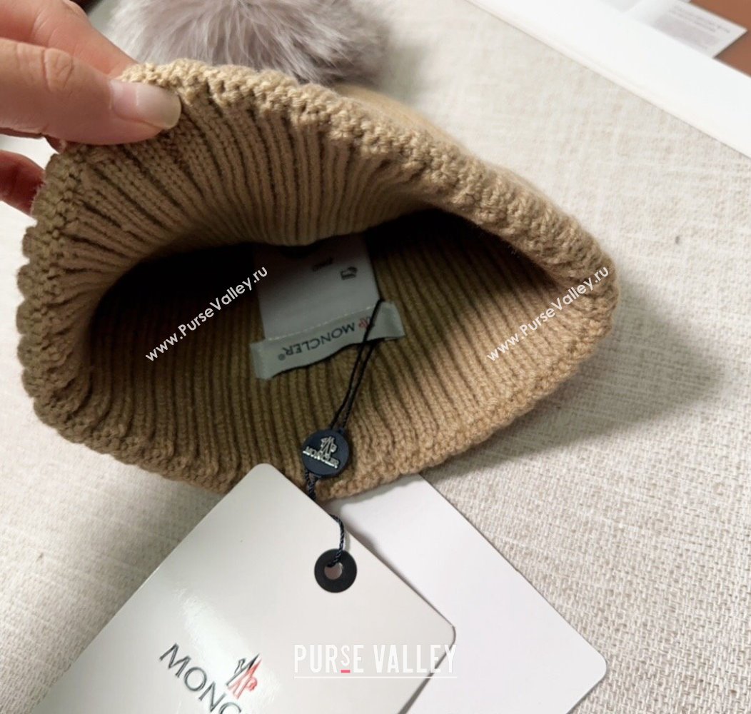 Moncler Knit Hat with Pompon Beige 2024 112803 (A-241128144)