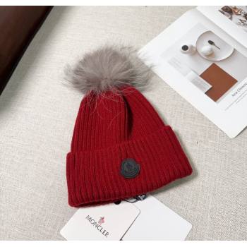 Moncler Knit Hat with Pompon Red 2024 112803 (A-241128145)