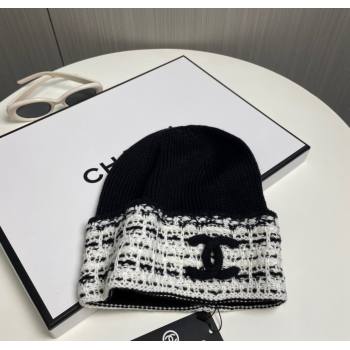 Chanel Knit Hat with Maxi CC Black/White2 2024 1129 (A-241129019)