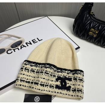 Chanel Knit Hat with Maxi CC Beige 2024 1129 (A-241129020)