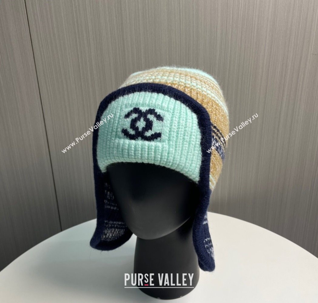 Chanel Snow Knit Chapka Hat Blue 2025 0115 (XMN-250115004)