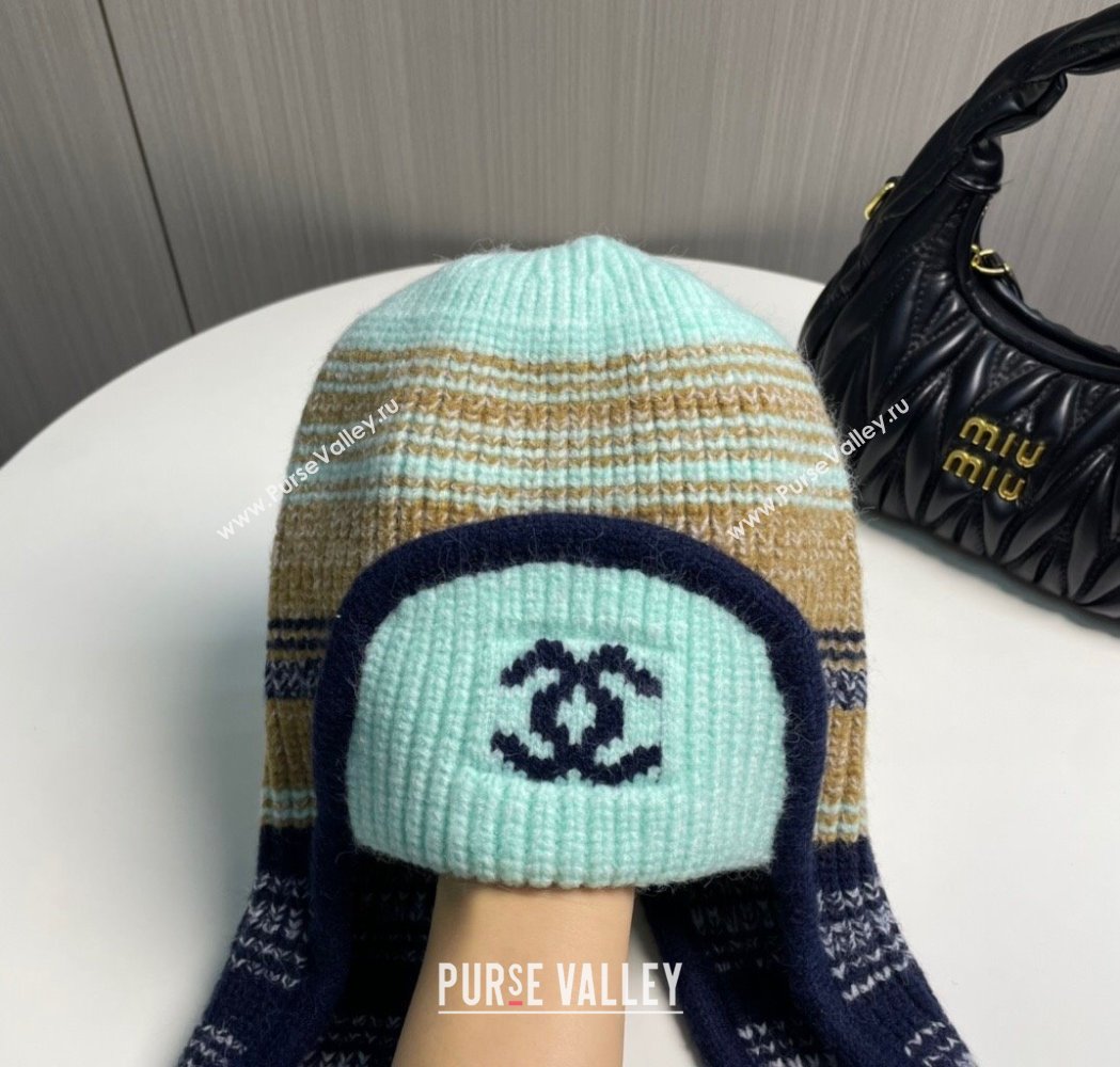Chanel Snow Knit Chapka Hat Blue 2025 0115 (XMN-250115004)