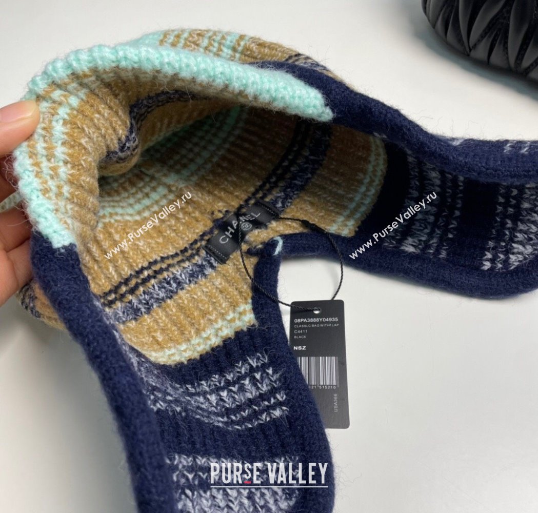 Chanel Snow Knit Chapka Hat Blue 2025 0115 (XMN-250115004)