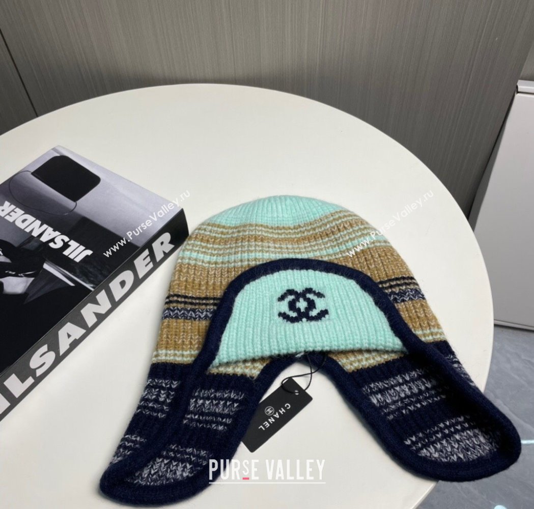 Chanel Snow Knit Chapka Hat Blue 2025 0115 (XMN-250115004)