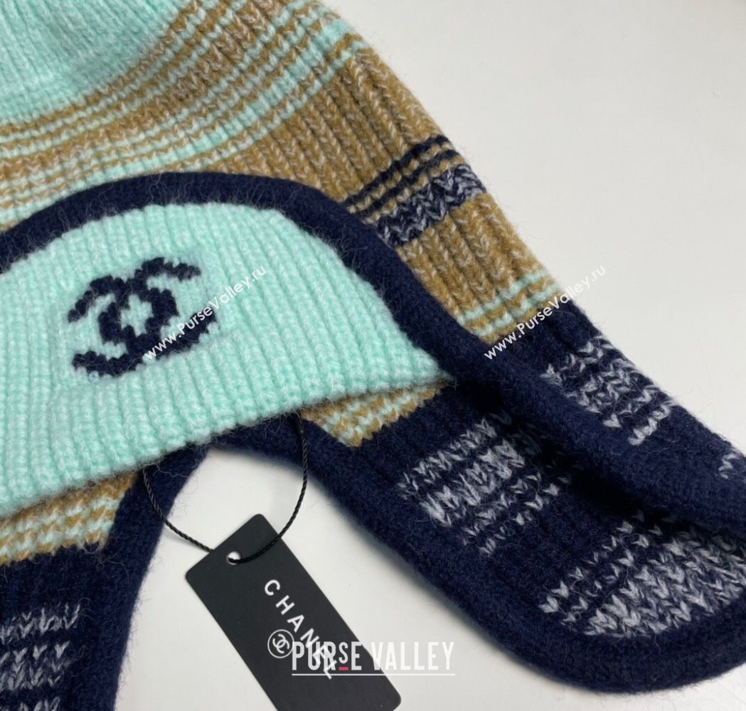 Chanel Snow Knit Chapka Hat Blue 2025 0115 (XMN-250115004)