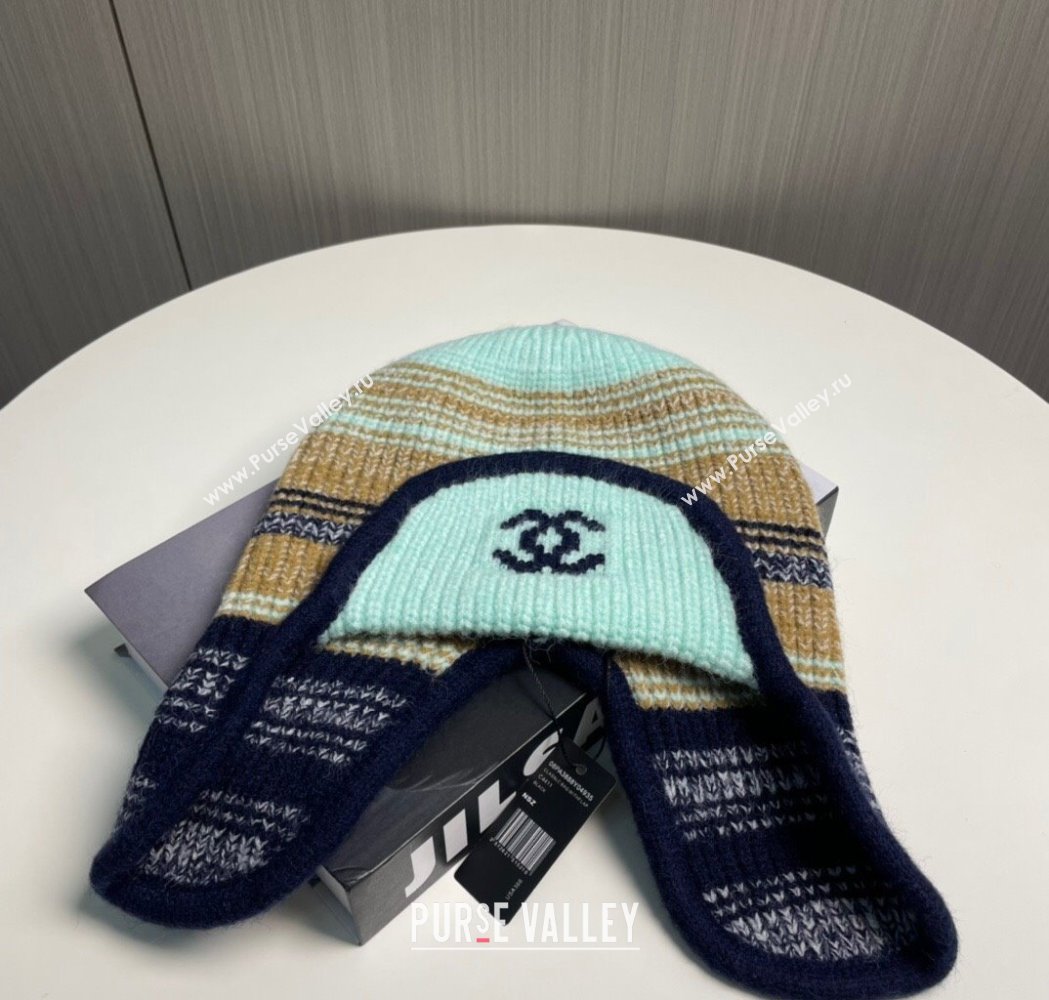 Chanel Snow Knit Chapka Hat Blue 2025 0115 (XMN-250115004)