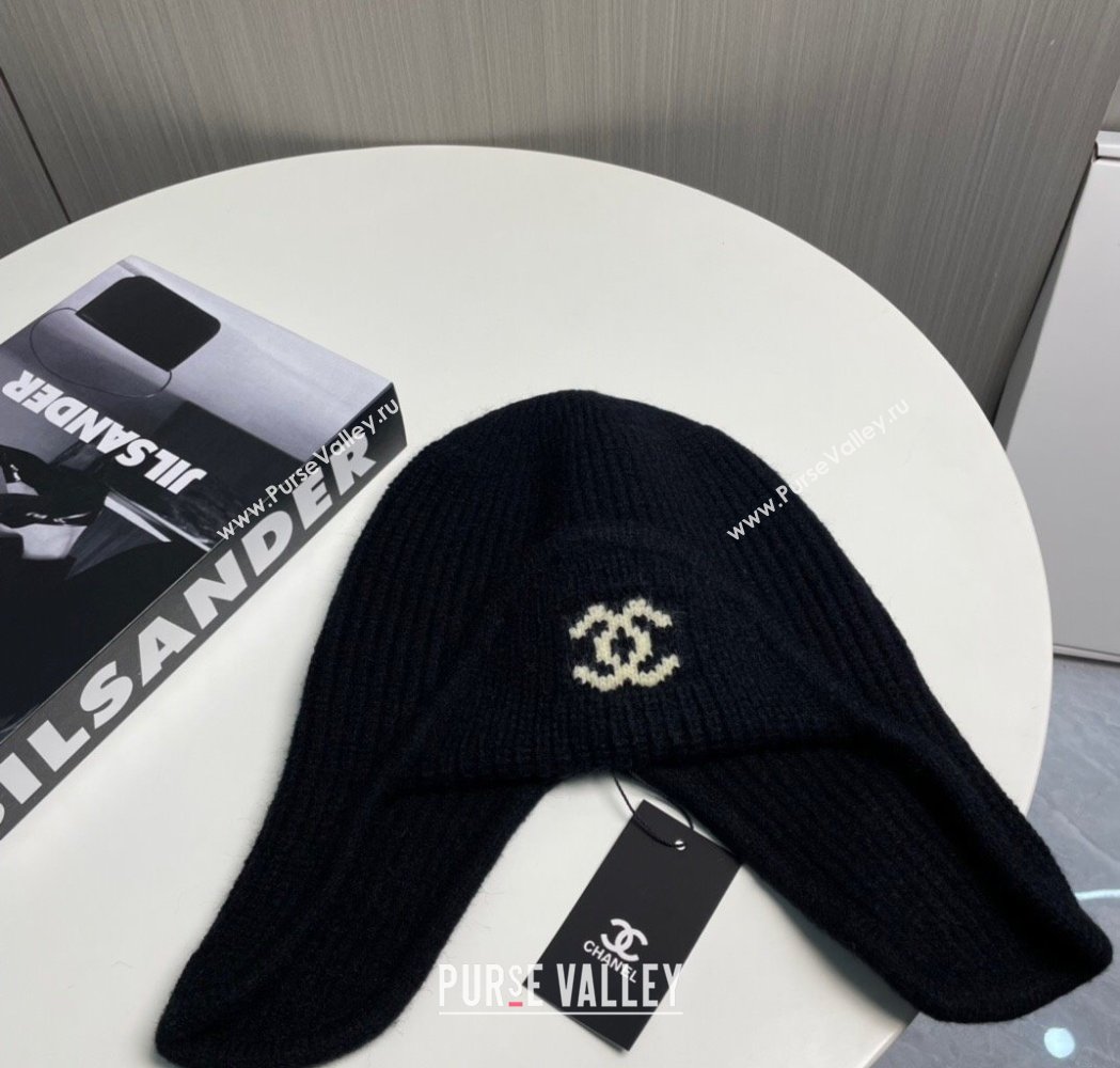 Chanel Snow Knit Chapka Hat Black 2025 0115 (XMN-250115007)