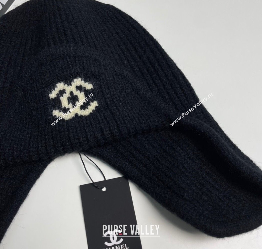 Chanel Snow Knit Chapka Hat Black 2025 0115 (XMN-250115007)