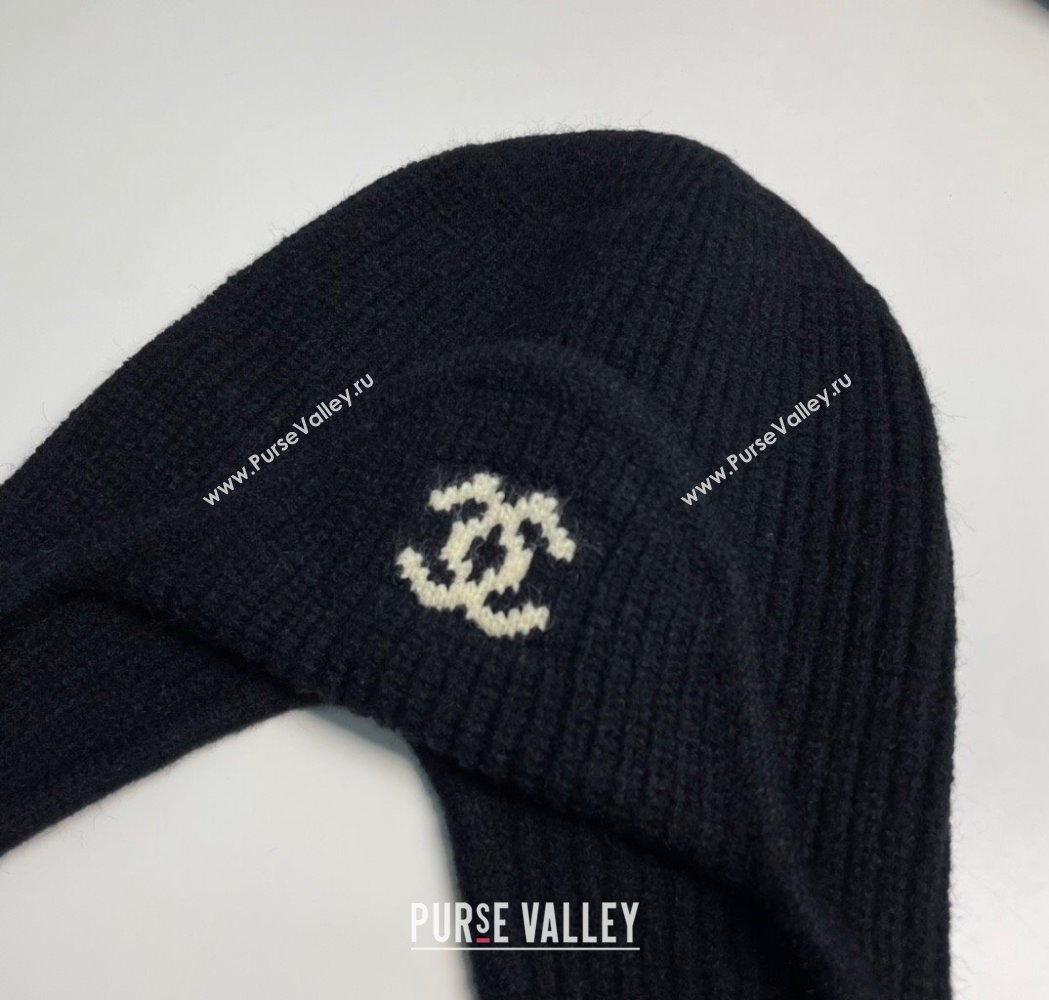 Chanel Snow Knit Chapka Hat Black 2025 0115 (XMN-250115007)