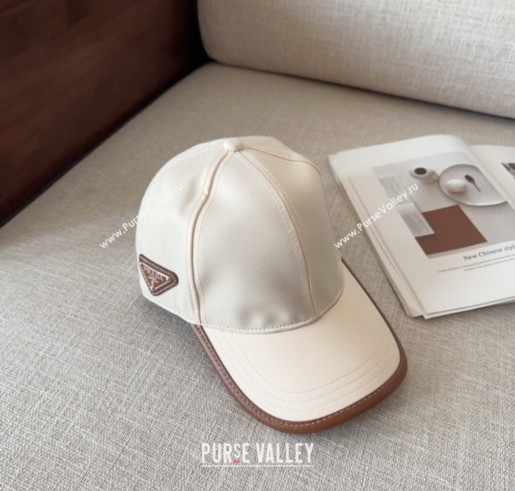 Prada Nylon Baseball Hat White 2025 0115 (MAO-250115011)