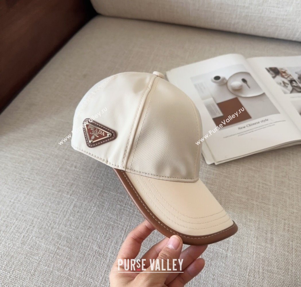 Prada Nylon Baseball Hat White 2025 0115 (MAO-250115011)
