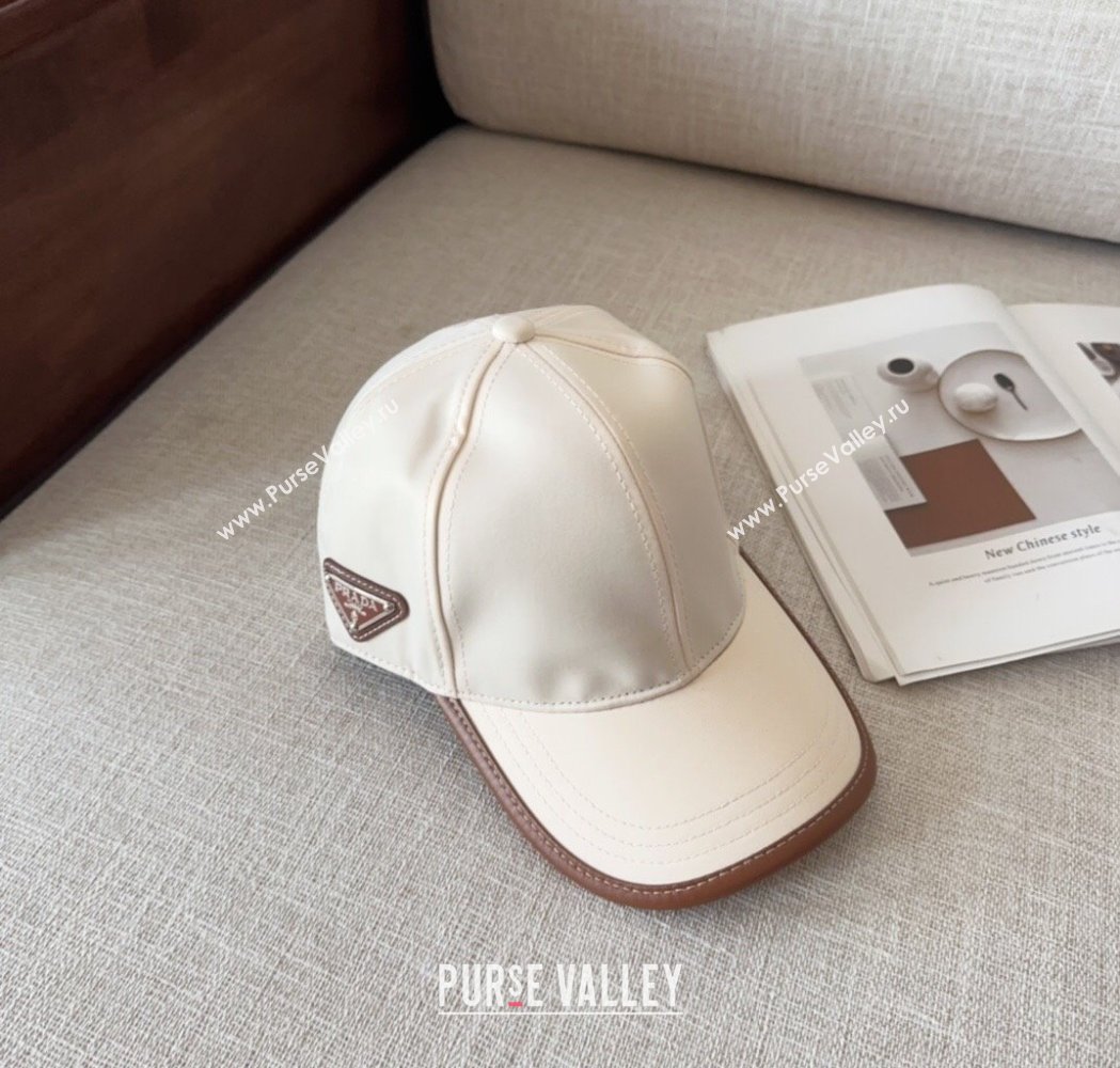 Prada Nylon Baseball Hat White 2025 0115 (MAO-250115011)
