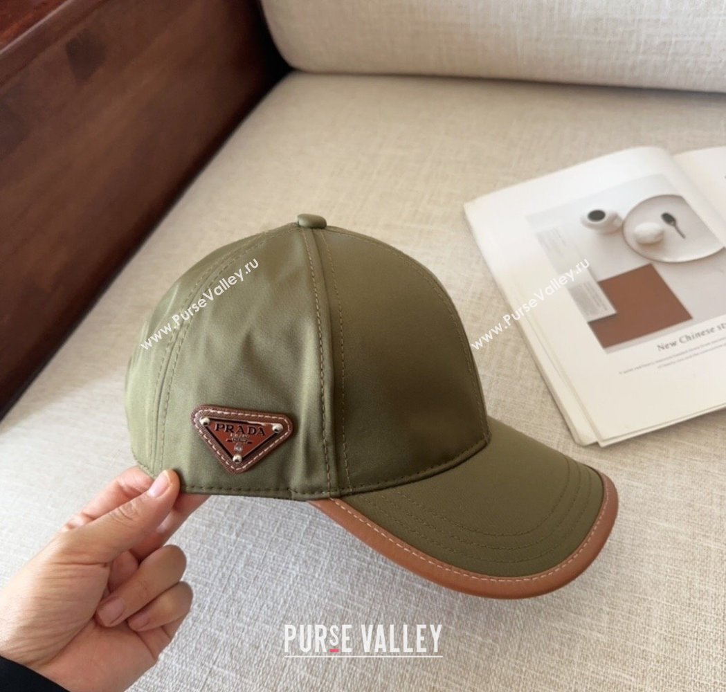 Prada Nylon Baseball Hat Green 2025 0115 (MAO-250115014)