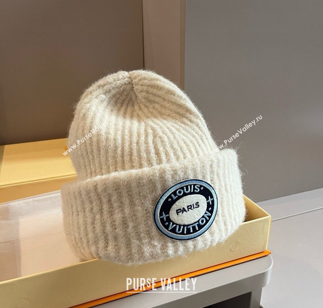 Louis Vuitton Knit Hat with Logo Patch White 2025 0114 (XMN-250114100)