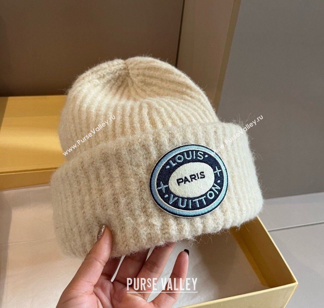 Louis Vuitton Knit Hat with Logo Patch White 2025 0114 (XMN-250114100)