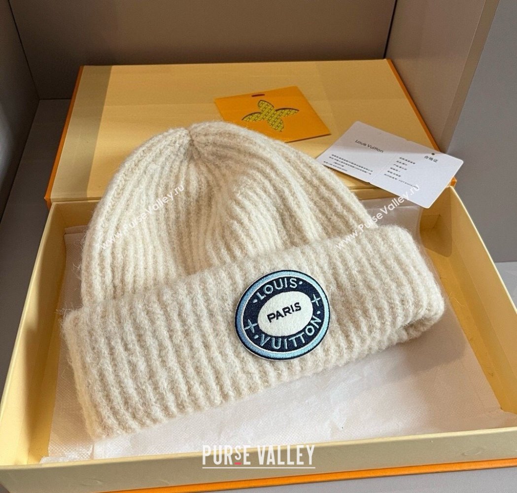 Louis Vuitton Knit Hat with Logo Patch White 2025 0114 (XMN-250114100)
