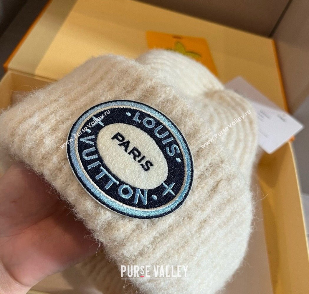 Louis Vuitton Knit Hat with Logo Patch White 2025 0114 (XMN-250114100)