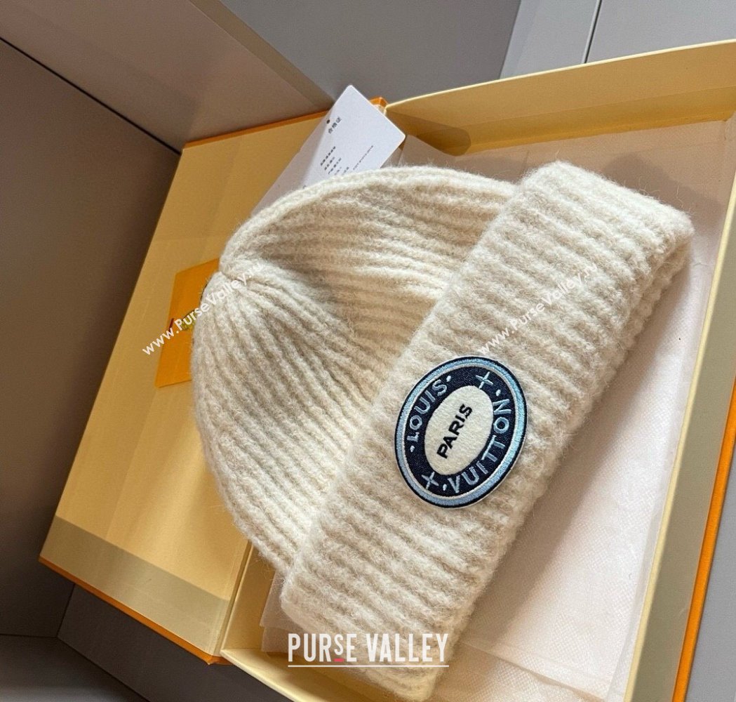 Louis Vuitton Knit Hat with Logo Patch White 2025 0114 (XMN-250114100)