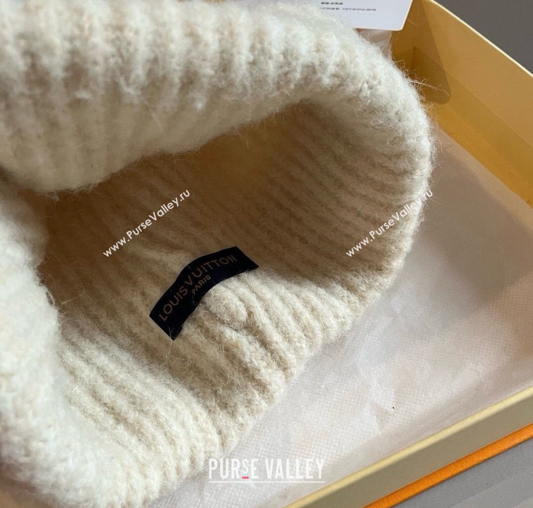 Louis Vuitton Knit Hat with Logo Patch White 2025 0114 (XMN-250114100)